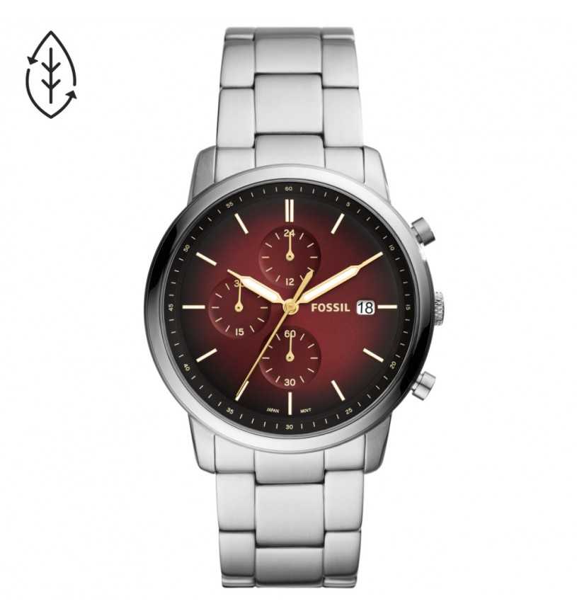 Fossil Fenmore Midsize Orologio Uomo 44mm – Cassa Marrone, Quadrante Nero, Cinturino Pelle, Movimento Multifunzione, Impermeabile 50m
